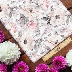 Ткань поплин весенний богатый букет цветов