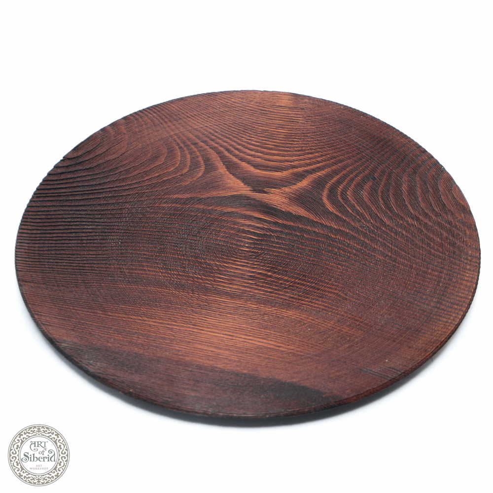 Тарелка-блюдо Art of Siberia из древесины сосны, текстурированная, 39 см. T22