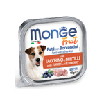 Влажный корм консервы для собак индейкой с черникой Monge Dog Fruit 0,1кг