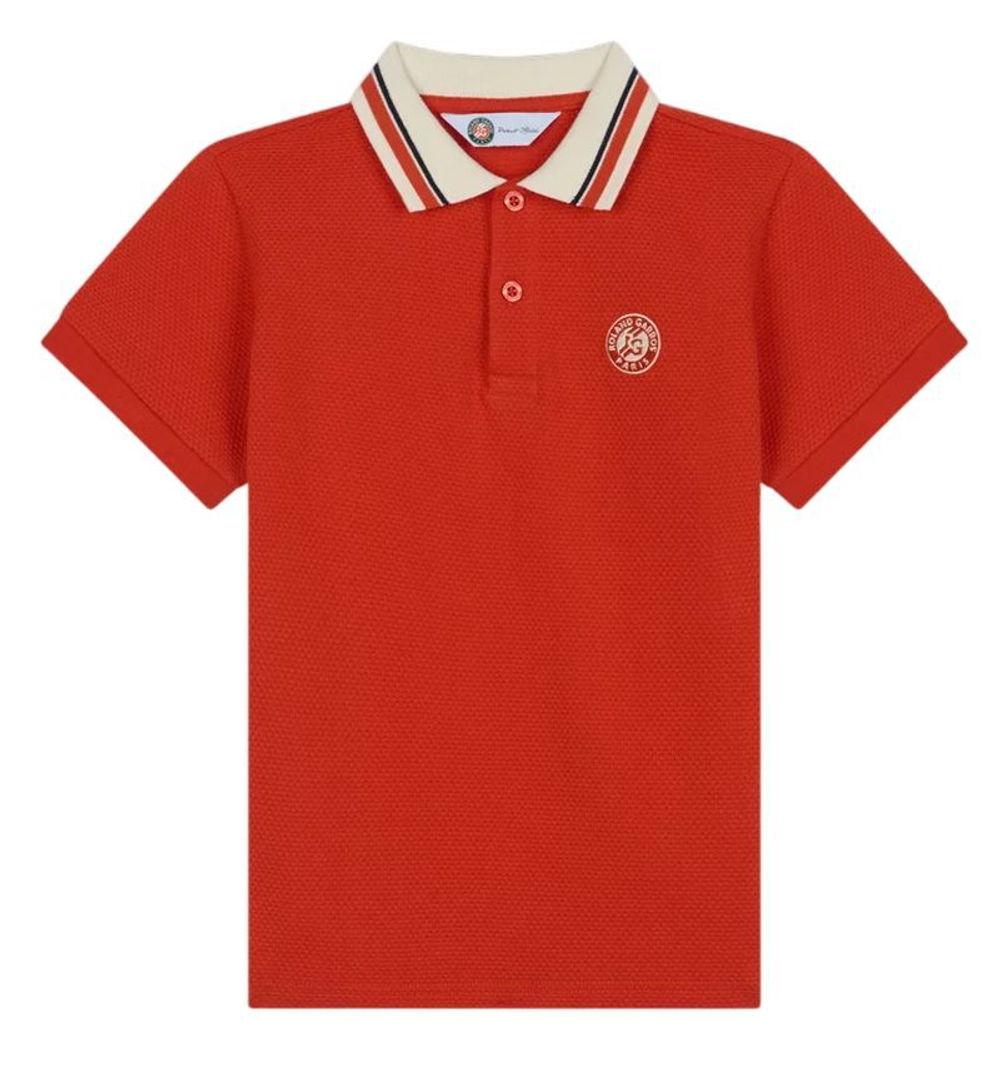 Футболка для мальчика теннисная Roland Garros Sebastien Polo Shirt - Оранжевый