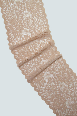 Эластичное кружево кремовый загар ширина 17 см