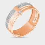 Кольцо женское из розового золота 585 пробы с фианитами (арт. 022921-1102)