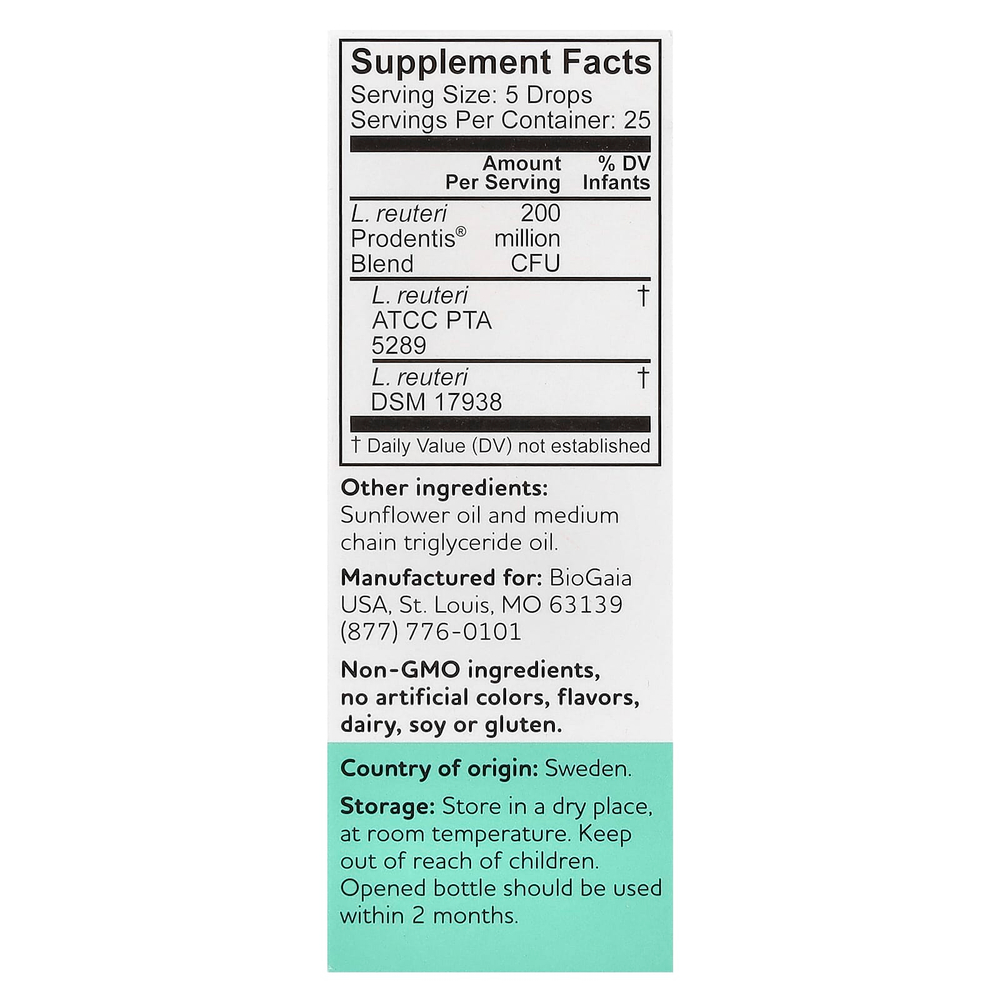 BioGaia, Prodentis, пробиотические капли, для десен и зубов, 200 миллионов КОЕ, 5 мл (0,17 жидк. Унции)