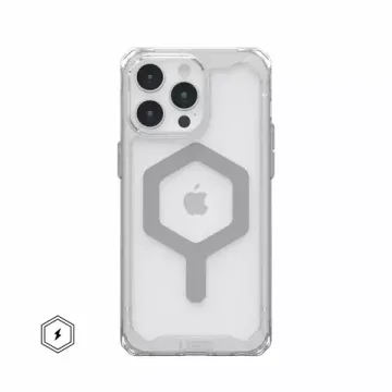 Чехол с поддержкой MAGSAFE Uag Plyo для iPhone 15 Pro MAX 6.7", цвет прозрачный/серебро (Ice/Silver)