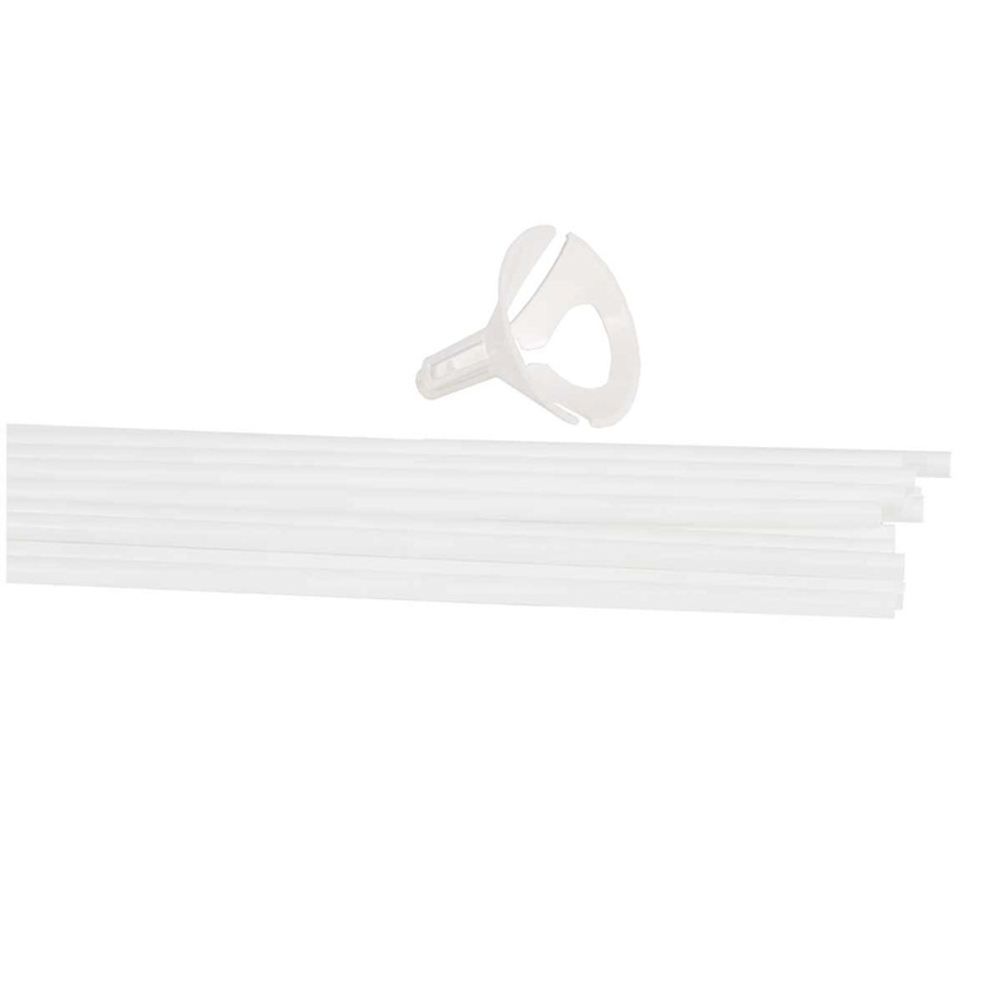 Держатель для шара Набор 40 шт Палочка + Розетка 54 см (Белый)