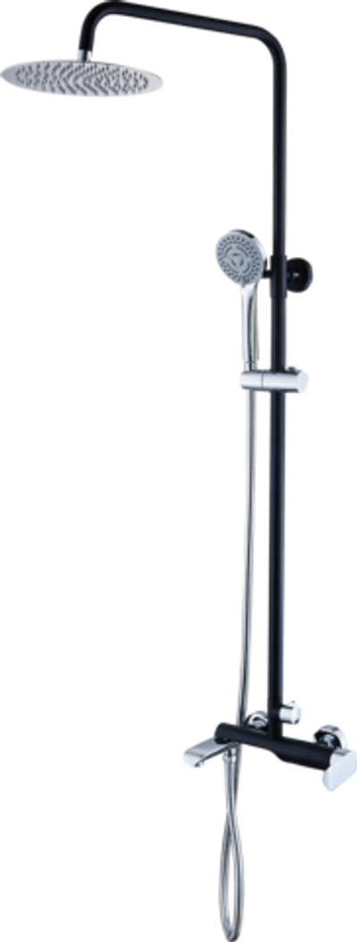 22065-C Душевой релинг (черный,хром) GANZER  (4/1шт)