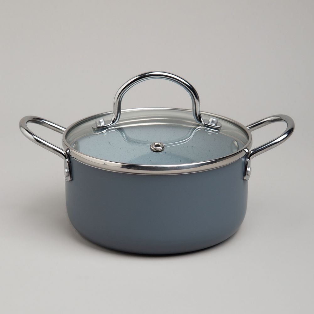 КАСТРЮЛЯ AGNESS С АНТИП. ПОКР. И СТЕКЛ. КРЫШКОЙ 950 МЛ, 14*7 СМ