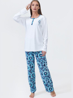 Оригинальная пижама в комплекте с халатом (Размер: XXL) (Цвет: голубой)