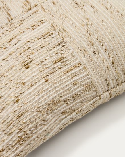 Чехол для подушки Anuba из жаккардовой ткани в бежевую и зелёную клетку 45 x 45 см