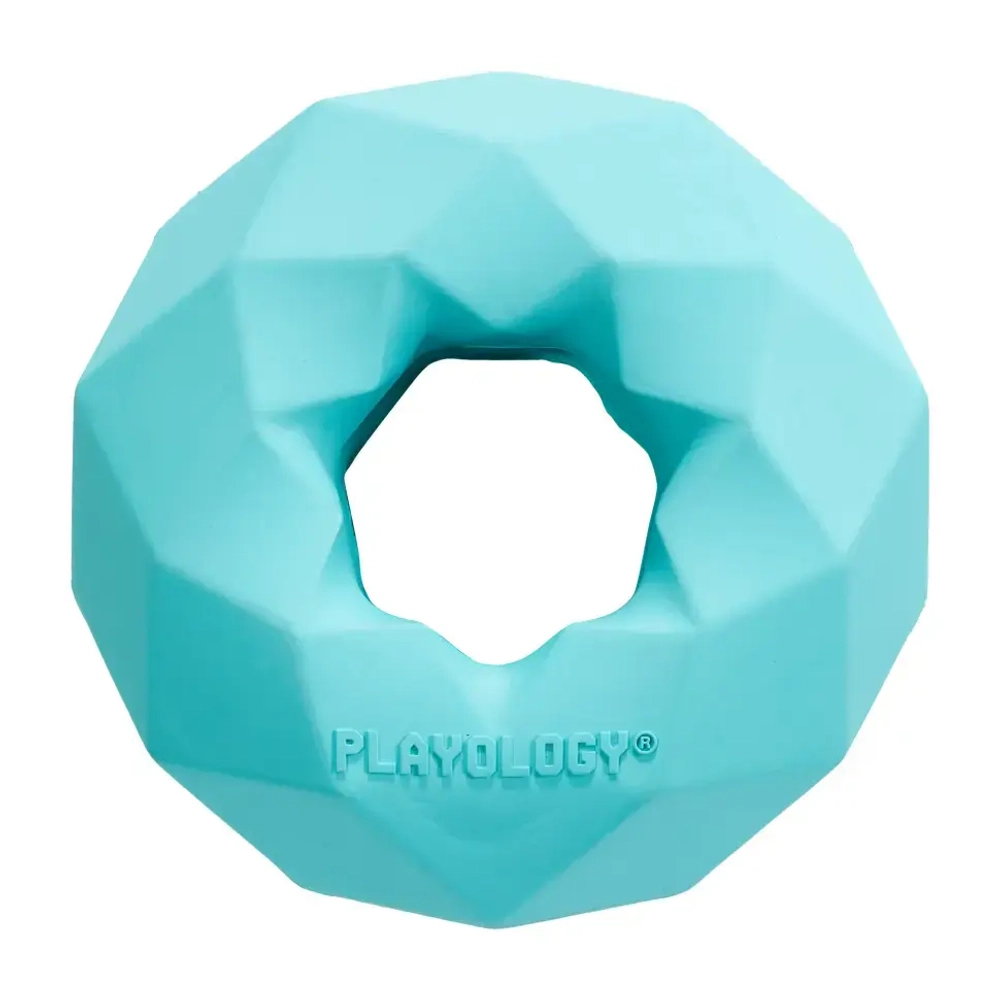 Playology channel chew ring хрустящее жевательное кольцо-многогранник для собак с ароматом арахиса, голубой