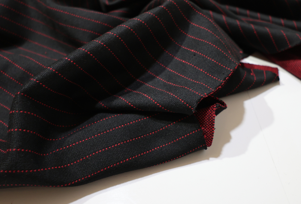 ПОЛОСКА ЧЕРНО-КРАСНАЯ - Костюмный трикотаж (КРВ613 Елена) УЦЕНКА!