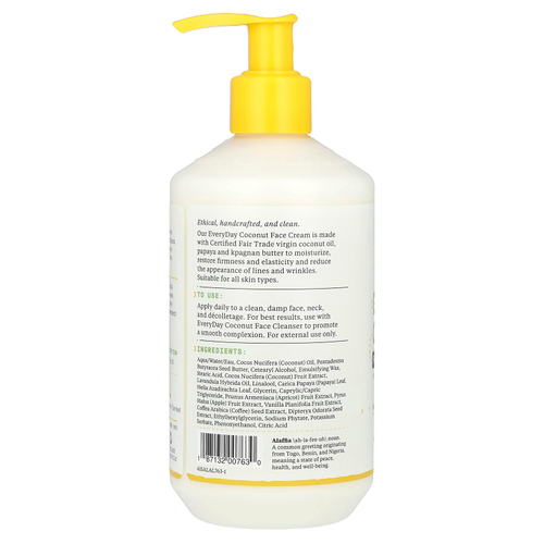 Alaffia, Everyday Coconut, крем для лица с кокосом, 354 мл (12 жидк. унций)