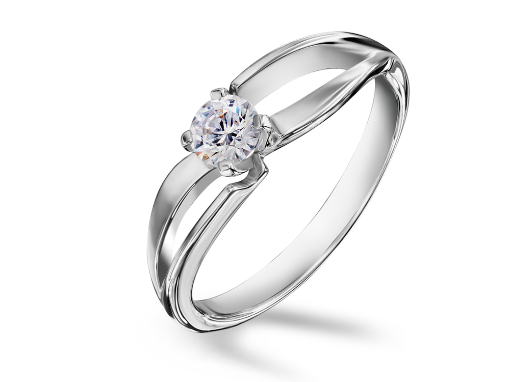 Помолвочное кольцо с бриллиантом