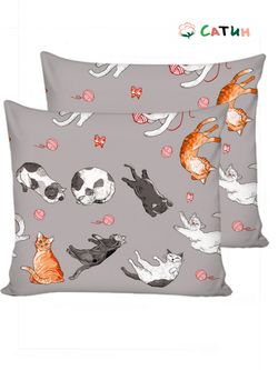 Наволочка комплект 2шт Milky Garden "Kitties" 70х70 см