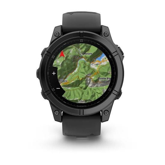 Умные часы Garmin Fenix E, 47 мм, AMOLED, Slate gray steel with black silicone band
