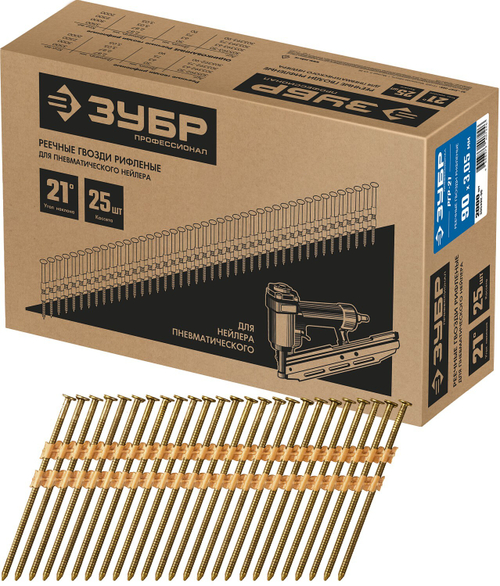 ЗУБР РГР-21 90 мм реечные гвозди рифленые, 2000 шт.