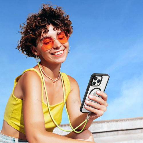 Ремешок для телефона через плечо, на запястье или на шею желтого цвета (Green Yellow), серия PLAZ Series Cross