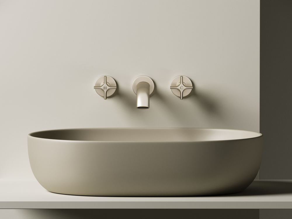 Умывальник чаша накладная овальная (цвет Капучино Матовый) Element 600x415x135мм