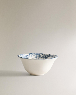 Zara Home миска из фаянса, цвет синий, 14 см · 2460/467