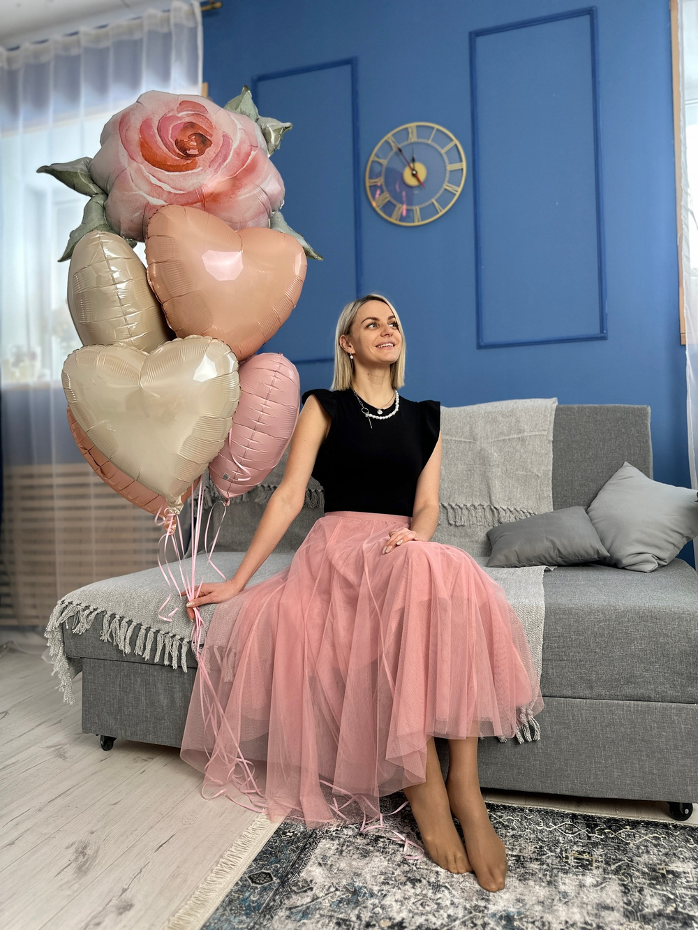 Воздушные шары нежные, цветок Роза №2603