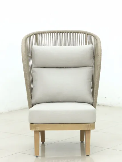 Лаунж-кресло плетеное с высокой спинкой Mali