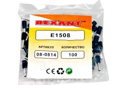 Штыревой втулочный изолированный наконечник REXANT F-8мм 1.5кв.мм, черный, 100 шт 08-0814
