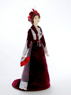 Кукла коллекционная в женском дворянском костюме к. 19 века