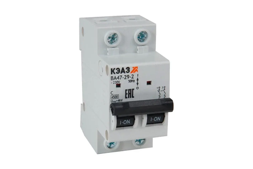 Автоматический выключатель КЭАЗ ВА 47-29-2, С 6А, 230V, 2P