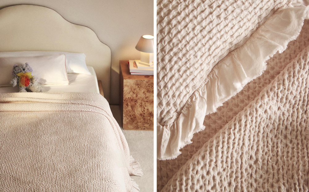 Zara Home покрывало детское из хлопка, экрю