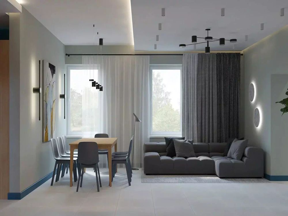 Потолочный теневой карниз Gips черный матовый, 3000x43,8x44,1 мм