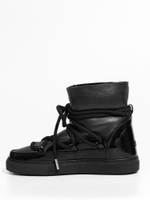 Высокие комбинированные кеды INUIKII 75202-007 Sneaker Gloss Black на меху