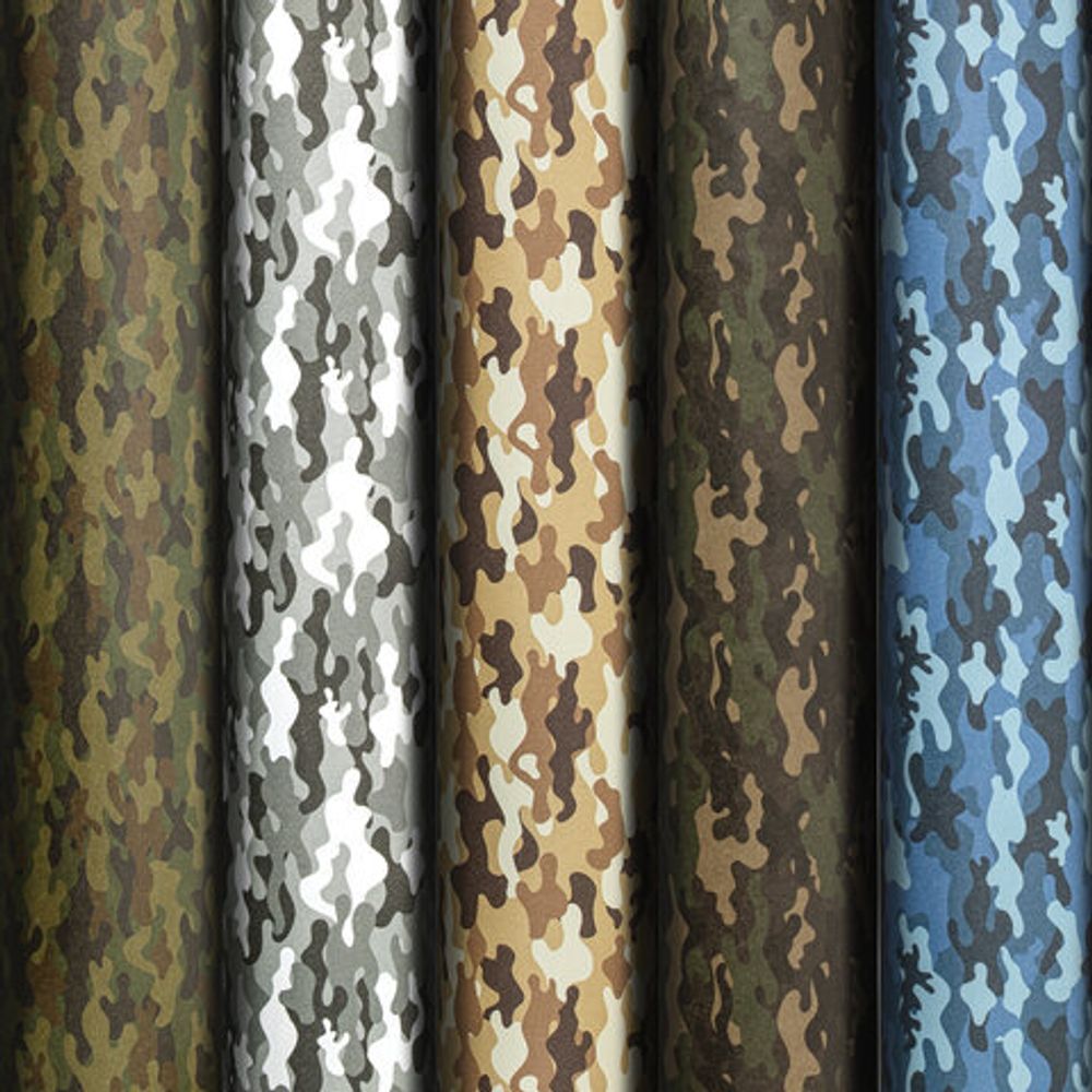 Бумага упаковочная подарочная мелованная "Military", 70х100 см, 5 дизайнов ассорти, ЗОЛОТАЯ СКАЗКА, 592055, 1шт