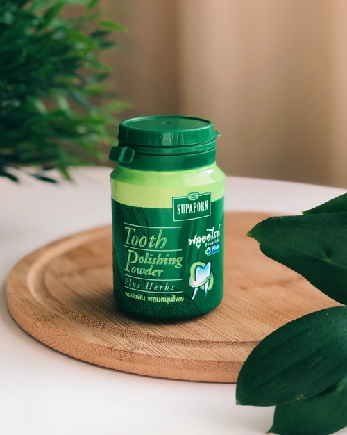 Зубной порошок с измельченной пластиной КаракатицыTooth Polishing Powder Plus Herbs Supaporn