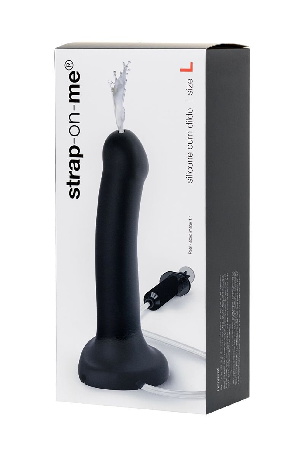 Черный фаллос с имитацией эякуляции Silicon Cum Dildo L - 19,6 см.