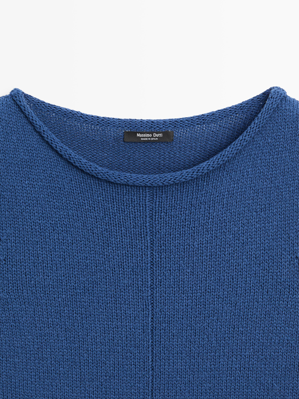 Massimo Dutti Свитер из смесового хлопка с короткими рукавами, светло-синий