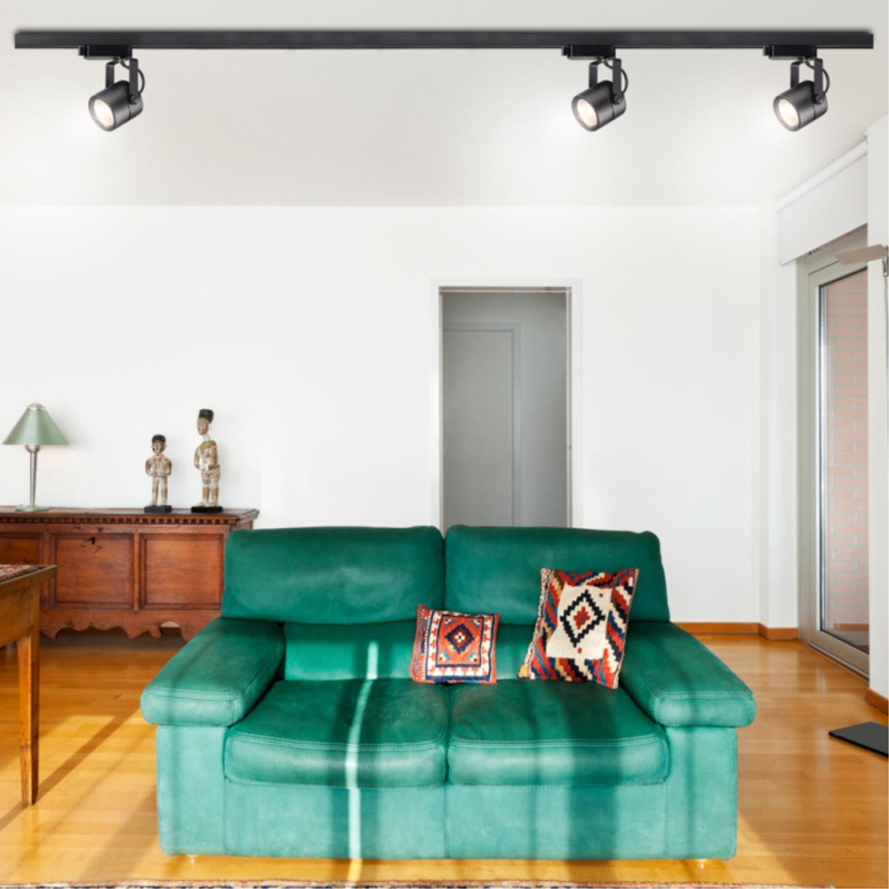 370427 PORT NT19 128 черный Светильник трековый однофазный трехжильный IP20 GU10 50W 220V PIPE