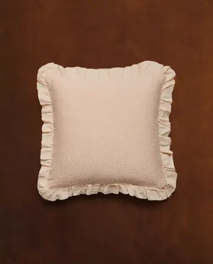 ZARA HOME ДЕТСКАЯ НАВОЛОЧКА С РЮШАМИ, РОЗОВЫЙ