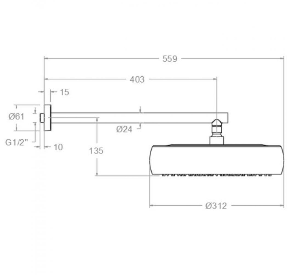 Тропический душ настенный круглый HYDROTHERAPY BH02RMVOL