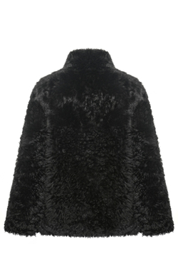 Чёрная шуба с воротником