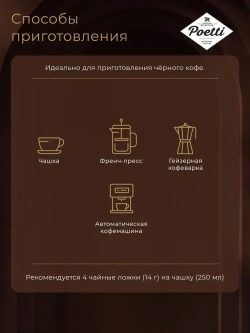 Кофе молотый Poetti Daily Mokka, 250 г