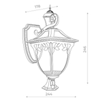 SL083.701.01 Светильник уличный настенный ST-Luce Кофейный/Кофейный, Прозрачный E27 1*60W CHIANI