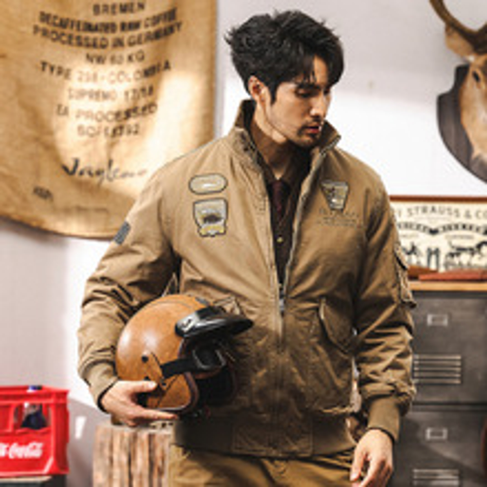 Американская ретро-пилотная куртка мужская зимняя утолщенная,тактическая тренировка военная короткая куртка