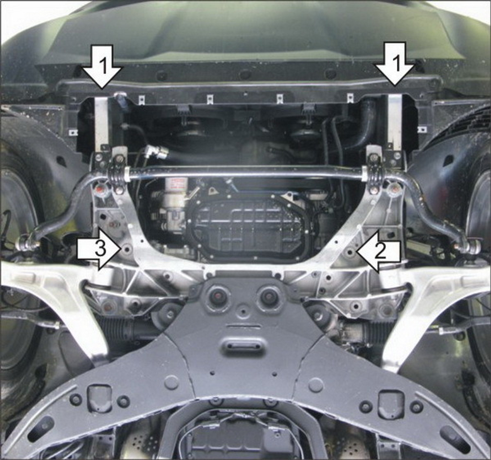 Защита стальная 2 мм двигателя для Infiniti FX35\FX50\FX37 Motodor.08007