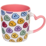 Кружка керамическая 350мл «Яркие сердечки» в подарочной коробке