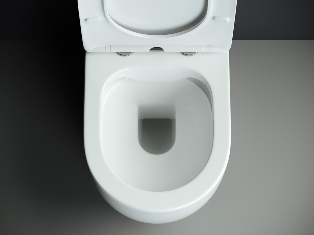 Унитаз-компакт безободковый Ceramica Nova Mia CN1801-B с крышкой-сиденьем микролифт, белый глянец