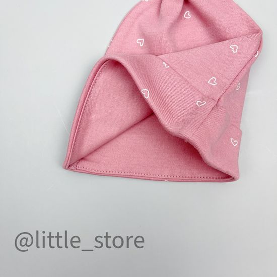 Шапочка однослойная "Кошечки и цветочки" розовый сахар