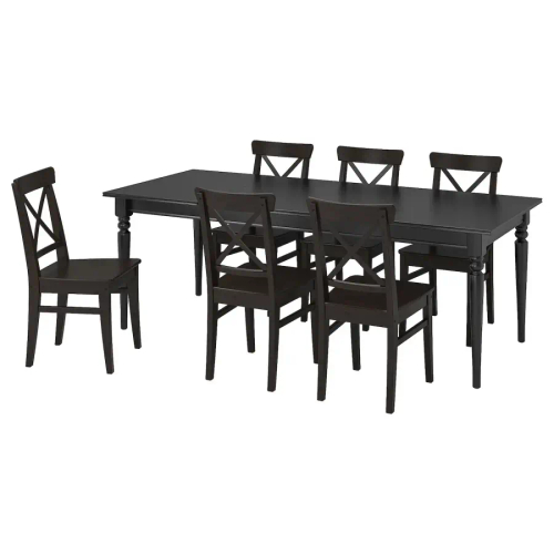 Обеденный набор - INGATORP/INGOLF IKEA/ИНГАТОРП/ИНГОЛЬФ ИКЕА, 155 см, черный
