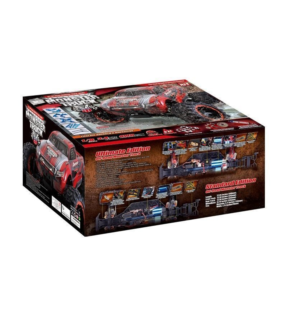 Радиоуправляемый монстр Remo Hobby Dinosaurs Master TWINS MOTOR (красный) 4WD 2.4G 1/8 RTR