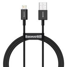 USB-A - Lightning Кабель Baseus Superior Charging+Data 2.4A 1-2m - Black