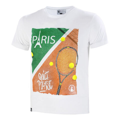 Мужское теннисное поло Quiet Please Paris Tour Eiffel Men - White, Multicoloured